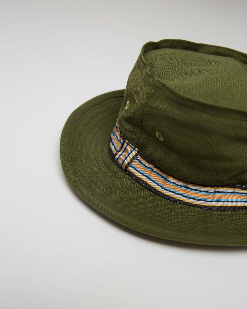 Universal Works Pork Pie Hat Canvas (Olive)
