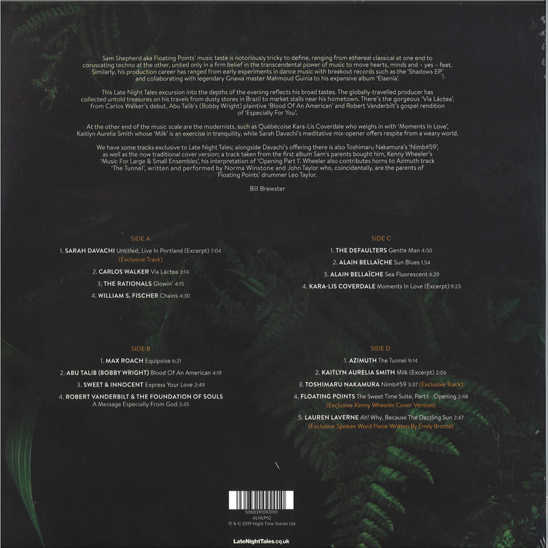 Floating Points - Late Night Tales (2x12" Vinyl) | Late Night Tales (ALNLP52)